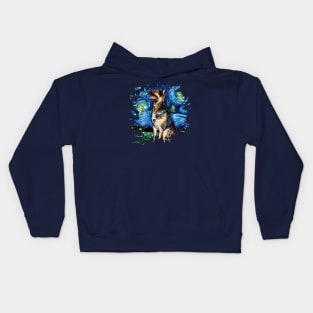 German Shepherd Night 2 (version 3) Kids Hoodie